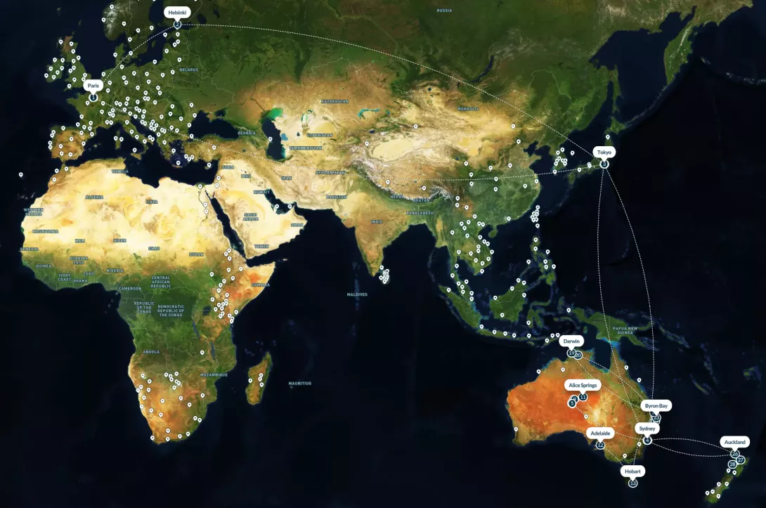 screenshot of polarstep map