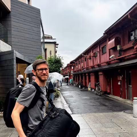 our first few steps in Asakusa, light drizzle turned into a solid downpour, in moments.